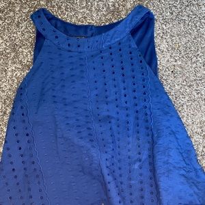 Blue Crop Tank Open Back